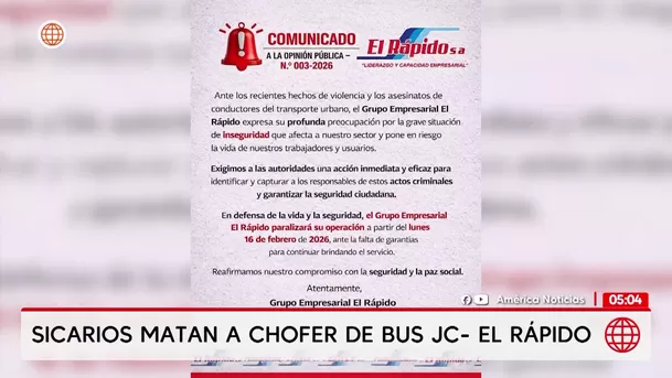 Sicarios matan a chofer de bus en San Martín de Porres. Foto: América Noticias