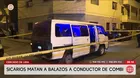 Sicarios matan a chofer de combi en Cercado de Lima