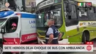 Siete heridos deja choque de bus con ambulancia en San Isidro