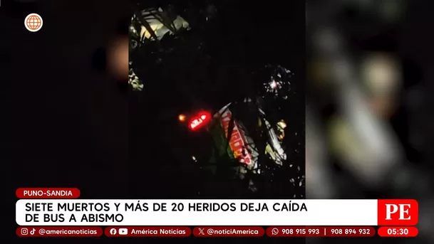 Siete muertos deja caída de bus a un abismo en Puno. Foto: América Noticias