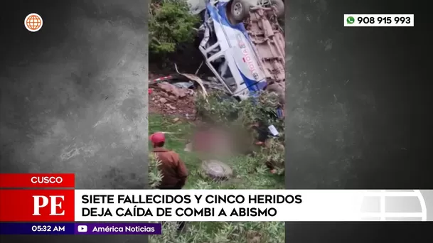 Siete muertos y cinco heridos deja caída de combi a abismo en Cusco. Foto: América Noticias