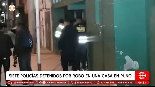 Siete policías detenidos tras asalto armado a casa en Puno. Foto: América Noticias Siete policías detenidos tras asalto armado a casa en Puno. Foto: América Noticias