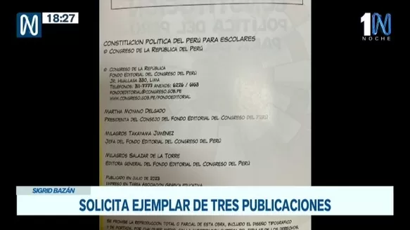 Sigrid Bazán denunció apología a Alberto Fujimori en libros publicados por el Fondo Editorial del Congreso