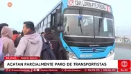 Sigue en vivo el paro parcial de transportistas en Lima y Callao