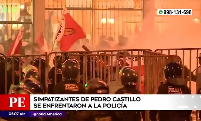 Simpatizantes de expresidente Pedro Castillo se enfrentaron a la Policía