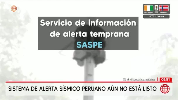 Sistema de alerta sísmica SASPE aún no está operativo. Foto: América Noticias Sistema de alerta sísmica SASPE aún no está operativo. Foto: América Noticias