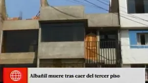 Albañil falleció al caer de tercer piso de vivienda. Foto: captura de TV