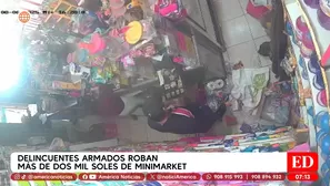SJL: delincuentes armados asaltan minimarket. Foto y video: América TV