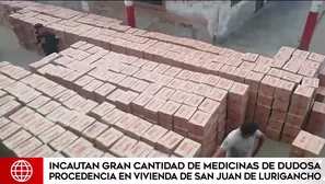 Vivienda en San Juan de Lurigancho funcionaba como depósito de medicinas. Foto: América Noticias