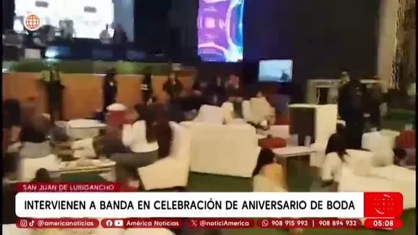 Intervienen fiesta por aniversario de boda en San Juan de Lurigancho. Foto: América Noticias Intervienen fiesta por aniversario de boda en San Juan de Lurigancho. Foto: América Noticias