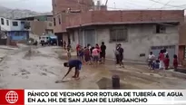 Aniego perjudicó a vecinos de San Juan de Lurigancho. Foto: captura de TV