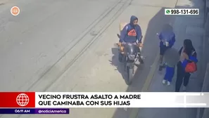 Delincuente quiso robar a mujer junto a sus hijas | Video: América Noticias