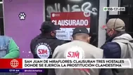 SJM: Clausuran tres hostales donde se ejercía la prostitución clandestina 