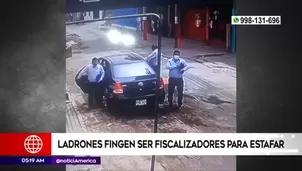 Cámaras captaron intento de estafa de falsos fiscalizadores que se movilizan en un vehículo.