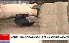SJM: sicarios asesinan a joven colombiano y dejan mensaje de amenaza - Noticias de sicarios