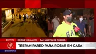 SMP: delincuentes trepan pared de casa para robar bicicleta 