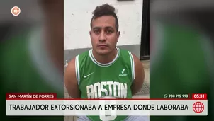 San Martín de Porres: Trabajador extorsionaba a empresa donde laboraba. Foto y video: América Noticias