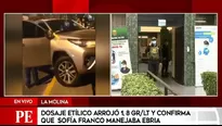 Sofía Franco: Examen de dosaje etílico confirma que manejaba en estado de ebriedad. Video: América