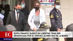 Sofía Franco quedó en libertad tras ser denunciada por su esposo Álvaro Paz de la Barra. Video: América