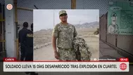 Soldado lleva 15 días desaparecido tras explosión en Pisco