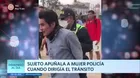 Sujeto apuñaló a mujer policía cuando dirigía el tránsito