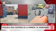 Sujeto en moto ataca a choferes en San Juan de Lurigancho