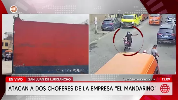 Sujeto en moto ataca a balazos a dos choferes en San Juan de Lurigancho. Foto: América Noticias