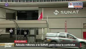La Sunat adjudicó contratos millonarios de seguridad a consorcios formados por empresas que le adeudan más de 124 millones de soles en impuestos. Pese a tener deudas desde 2012, denuncias por no pagar a sus trabajadores y declarar solo uno o dos empleados en planilla, el ente recaudador sigue dándoles licitaciones argumentando que la ley se lo permite. Video: Cuarto Poder