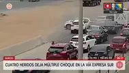 Surco: Choque múltiple deja cuatro heridos en Vía Expresa Sur