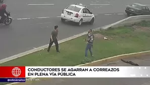 Surco: conductores se agarran a correazos en plena vía pública