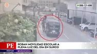 Surco: Delincuentes roban vehículo de movilidad escolar y extorsionan a dueña