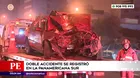 Surco: Doble accidente de tránsito en la Panamericana Sur