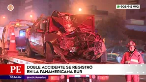 Doble accidente de tránsito en la Panamericana Sur. Foto y video: América Noticias