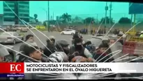 Surco: fiscalizadores y motociclistas se enfrentaron en el Óvalo Higuereta. Foto y video: América Noticias