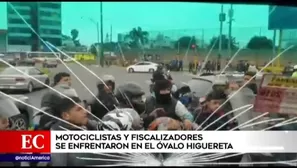 Surco: fiscalizadores y motociclistas se enfrentaron en el Óvalo Higuereta. Foto y video: América Noticias