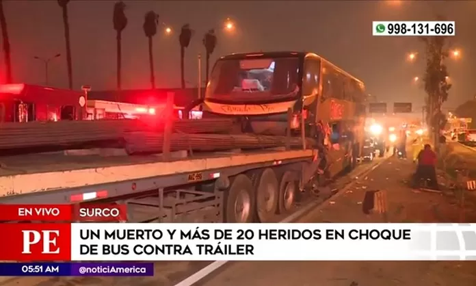 Surco: Un muerto y 25 heridos tras choque de bus y tráiler en la ...