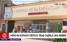 Surco: Niño de 5 años en estado crítico tras caerle una pared - Noticias de nino