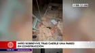 Surco: Niño sobrevive tras caerle una pared en construcción