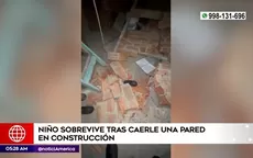 Surco: Niño sobrevive tras caerle una pared en construcción - Noticias de nino