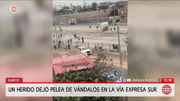 Surco: Enfrentamiento de barristas deja un herido en la Vía Expresa Sur. Foto: América Noticias Surco: Enfrentamiento de barristas deja un herido en la Vía Expresa Sur. Foto: América Noticias