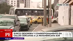 Congestión vehicular en Surco. Foto: América Noticias