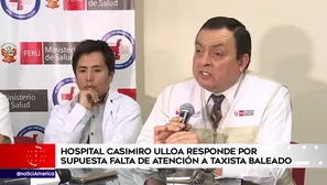 Hospital Casimiro Ulloa se refirió al taxista que fue baleado. América Noticias