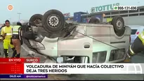 Miniván se volcó en Surco. Foto y video: América Noticias