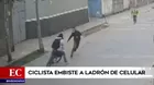 Surquillo: Ciclista embiste a ladrón de celular