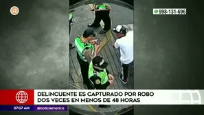 Sujeto es atrapado robando en menos de dos días | Video: América Noticias