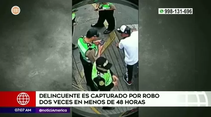 Sujeto es atrapado robando en menos de dos días | Video: América Noticias