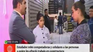 Denuncian que sujeto los estafó y robó sus equipos tecnológicos. Foto: captura de TV