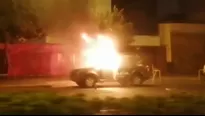 Patrullero se incendió en Surquillo.