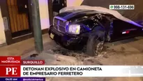 Vehículo resultó afectado luego que artefacto explosivo detonara / Fuente: América Noticias