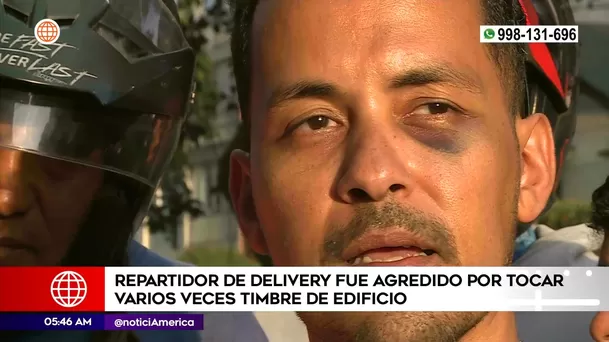 Repartidor agredido en Surquillo. Foto: América Noticias Repartidor agredido en Surquillo. Foto: América Noticias